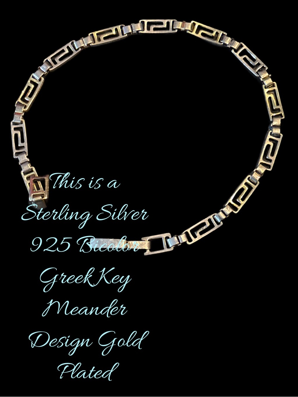 One Gold-over Sterling Greek Key Bracelet - Women Jewelry stamped 925